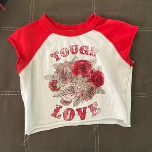 “Tough Love” crop top from garage